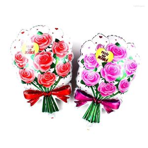 Décoration de fête, Bouquet de roses, ballons en forme de fleur, feuille d'aluminium, Arrangement de mariage pour la saint-valentin, vente en gros