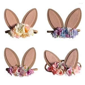 Decoración de fiestas Rose Tadera Diadenta de Pascua Ears Floral Dadandas para bebés para bebés