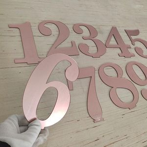 Numéros de Tableau de miroir d'or de Rose de décoration de partie pour le signe de restaurant de mariage