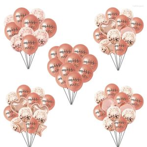 Décoration de fête Rosegold Miss à Mme Latex Confetti Balloons mariage Bachelorette Hen Night Engagement Supplies Bridal Shower