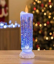 Decorazione per feste Rotante Cambia colore Glitter LED Romantico cristallo a lume di candela 300ML Candele Luci Senza fiamma Liscio Flicke5247550