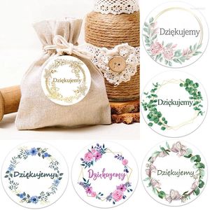 Party Decoratie Ronde Bloemen Polish Dank U Stickers 1.8 inch Voor Vakantie Partijen Bruiloft Gunsten Verpakking Seal Briefpapier Sticker