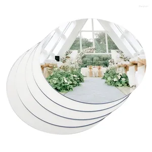 Feestdecoratie rond spiegel glazen lade trouwtafel middelpunt 20 cm acryl kaarplaten verjaardagshuis decorbenodigdheden