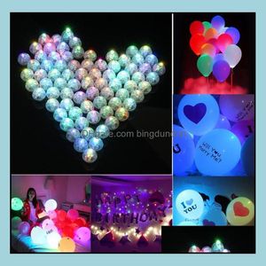 Décoration de fête Forme ronde Ballon Lampe Mini LED Boule Lumière Pour Papier Lanterne De Mariage De Noël SN195 Drop Livraison Maison Jardin Fe Dhhop
