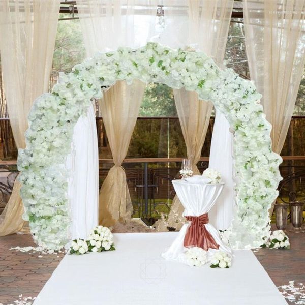 Decoración de fiesta, estilos redondos, puerta de arco de cerezo para boda, flores artificiales con juegos de estantes para telón de fondo de escenario, suministros Diy