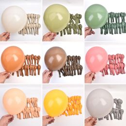 Feestdecoratie rustieke bruiloft ballonnen avocado groene koffie roze matte crème bruine beige ballon bruids baby shower verjaardag doop lucht h