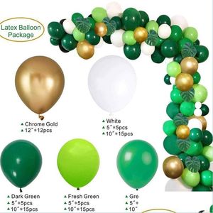 Décoration de fête Safari Jungle Balloon Garland Arch Kit Feuilles de palmier et ballons pour baby shower thème sauvage fournitures de décoration Drop Deliv Dhljh