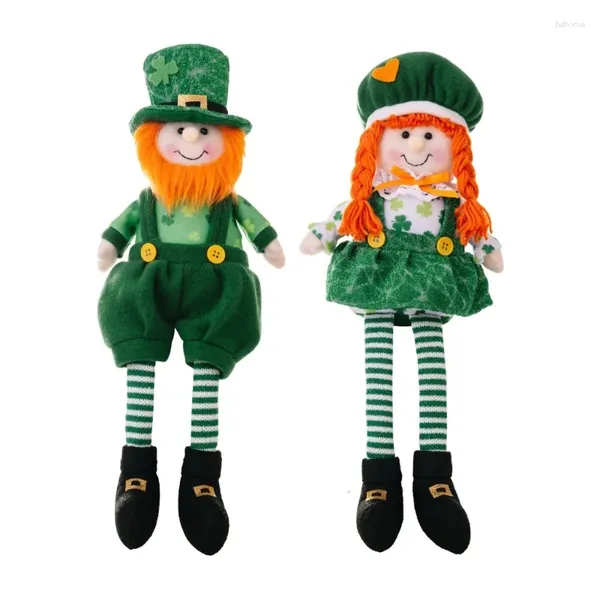 Décoration de fête Saintpatrick's Day Gnomes Irish Plux Dolls Pâques Gift Shamrocks