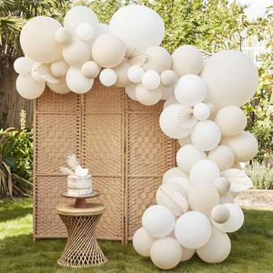 Decoración de fiesta arena blanca globo guirnalda arco Kit cumpleaños decoración niños globo boda suministros látex Baby Shower