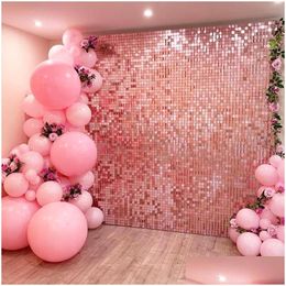 Décoration de fête Paillettes Toile de fond Rideau Décor Baby Shower Mur Glitter Anniversaire Drop Livraison Maison Jardin Festiv Dhdtk