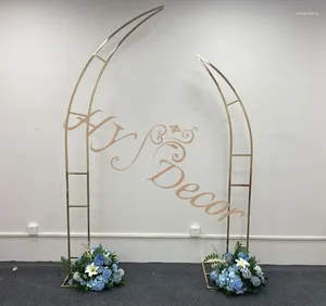 Ensemble de décoration de fête de 2 Half Moon Floral Balloon Arch Backdrop Stand Arche de Mariage en Metal Centresces Events Mariage Horne