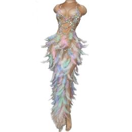 Feestdecoratie sexy podium outfit jurk lieverd prom jurken vintage high side split avondjurk luxe formele dames club