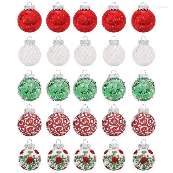 Decoración de fiesta Adornos de bolas irrompibles Decoraciones navideñas 25 piezas con ganchos Bolas decorativas