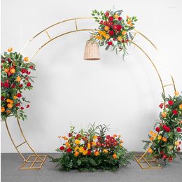 Décoration de fête brillant arc de fer mariage extérieur cercle en métal étagère fleurs artificielles ballons accessoires stand scène toile de fond cadre décor