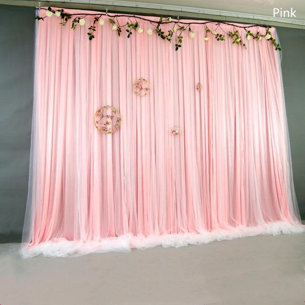 Decoración de fiesta tela de seda telón de fondo de boda paneles cortinas colgantes hilo escenario Blackground Po eventos DIY TextilesParty