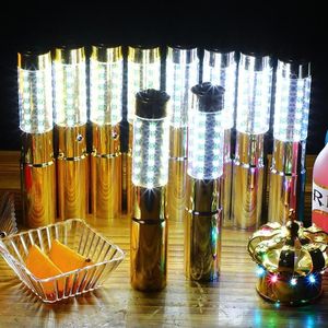Feestdecoratie Zilver of Goud Oplaadbare LED STROBE TOPPER Fles Service Sterretje Voor Vip Nachtclubs Sterretjes236e