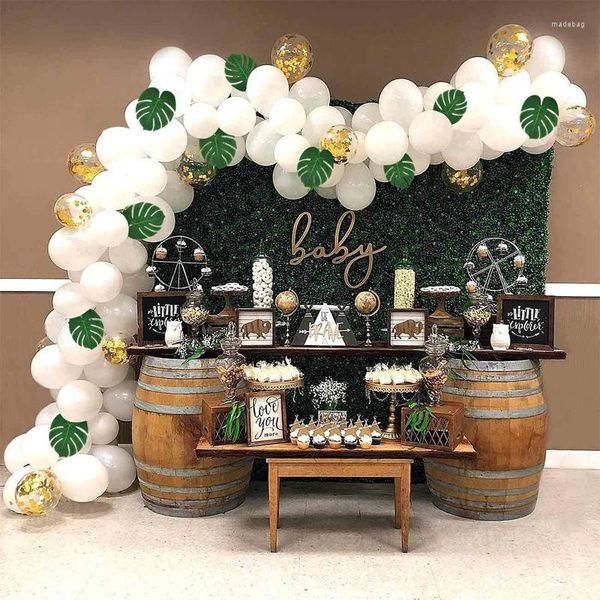 Decoración de fiesta Globo blanco plateado Guirnalda Arco Kit Globos de boda Cumpleaños Baby Shower Fondo de cadena