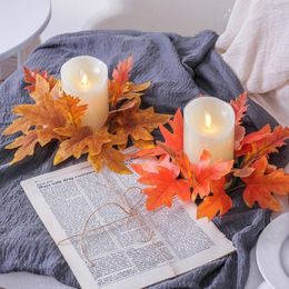 Décoration de fête Simulate Candlestick Wreath Thanksgiving Harvest Halloween Autumn Desktop