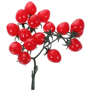 Décoration de fête tomates cerises simulées faux fruits ornement ororne décor en plastique pvc fournit des enfants plantes artificielles