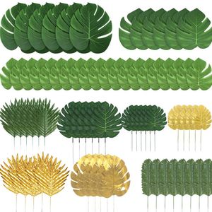 Accessoires d'arrangement de fleurs de feuilles simulées de décoration de fête, feuilles de fête hawaïennes