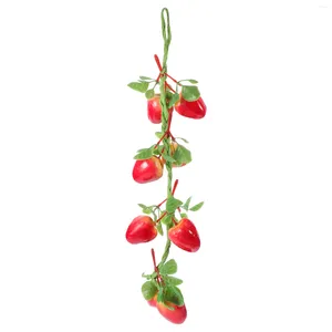 Feestdecoratie Gesimuleerde Aardbei Decoratieve Hanger Fruit Gekonfijte Vruchten Realistisch Nep Ornament Hangend Versier Kunstmatige Po Prop