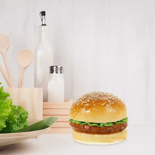 Décoration de fête Simulation Burger modèle faux PU boulangerie nourriture pographie accessoire