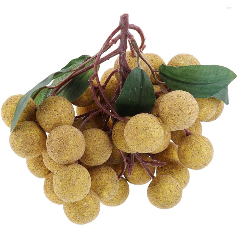 Party Decoration Simulation Longan Prop Tray Decor Simulated Miniatures Decorative Fruit Model Artificial Longyan Tiered