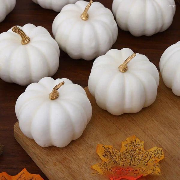 Décoration de fête Small Artificial Pumpkins Decor Foam Pumpkin récolte pour l'automne Mariage d'automne Thanksgiving Halloween Tableau X1D4