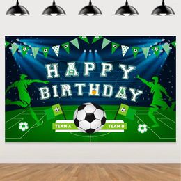 Feestdecoratie Voetbal Verjaardag Decoraties Voor Jongens Kinderen Groene Achtergrond Voetbalveld Po Achtergrond Booth Props Levert