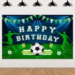 Décorations de fête d'anniversaire de Football pour garçons et enfants, toile de fond verte, terrain de Football, fournitures d'accessoires de stand de fond Po