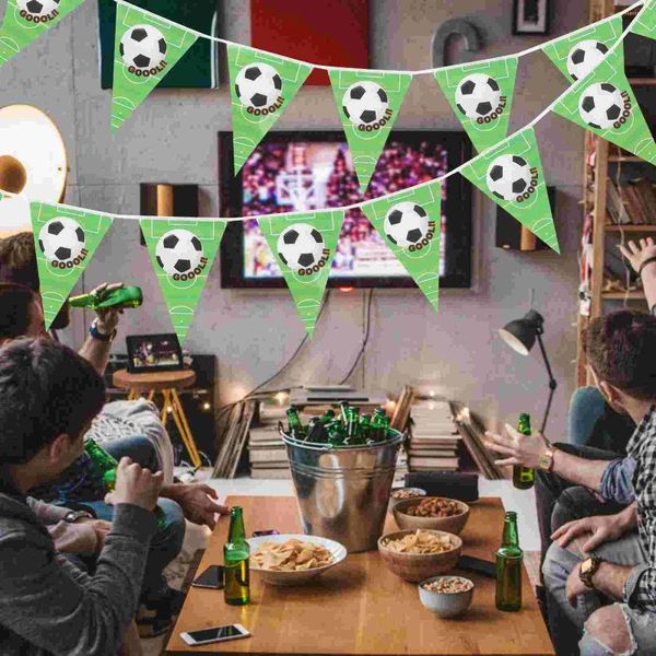 Décoration de fête, fournitures de décoration d'anniversaire de football, ensemble de guirlandes de banderoles à thème sportif (vert)