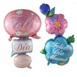 Décoration de fête espagnol Ballons de papier d'aluminium de la fête des mères Feliz dia maman décorations de ballon de maman cadeaux