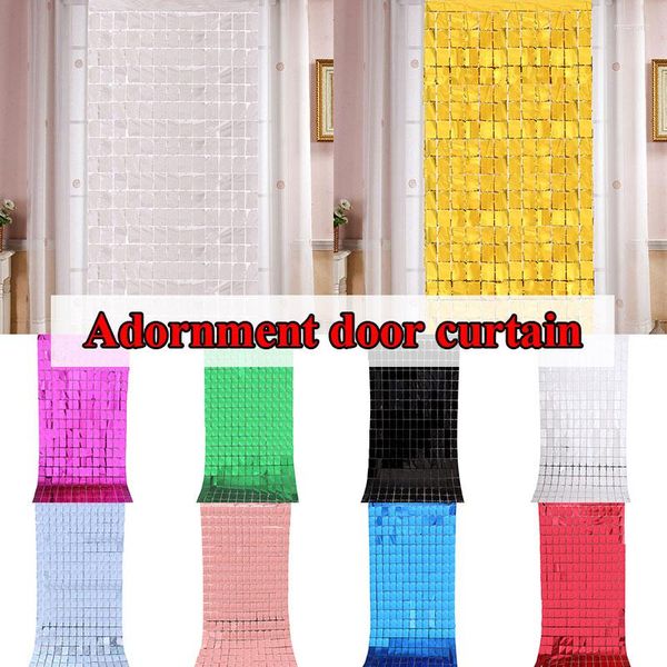 Décoration de fête carré paillettes Laser rideau de pluie mariage anniversaire fond 1M 2M scène couleur miroir 11 couleurs bricolage