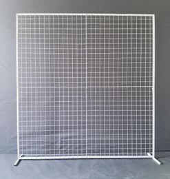 Party Decoration Square Wedding Whited Iron Grid Arch Screen Frame Artificial Flower Shelf Stage Fteardrop stand5824411