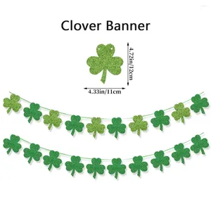 Décoration de fête Saint Patric's Decor Clover bannière irlandaise paille