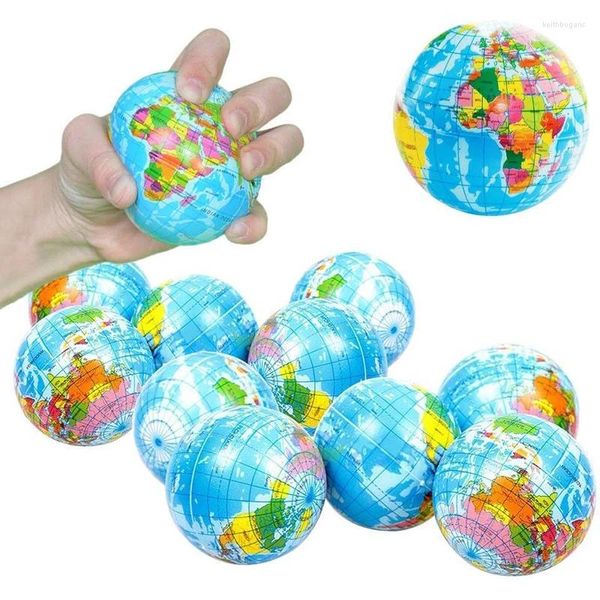 Décoration de la fête Stronte de soulagement Balls Toys Globe Earth mousse avec 6,5 cm de petite pression pour la faveur de la pression de la classe