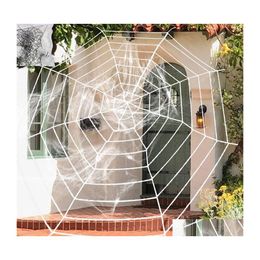 Décoration de fête Stretchy Spiderweb Halloween Cobweb Terror Bar Haunted House Spiders Web Decor Drop Delivery Home Garden Festive Su Dh6Qr