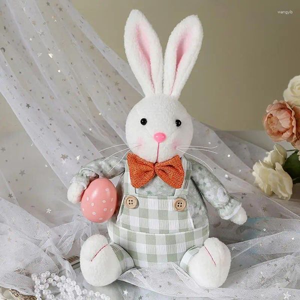 Animal en peluche mignon et drôle, décoration de fête, avec œuf ou fleur, oreiller jouet assis de 12 pouces pour la maison