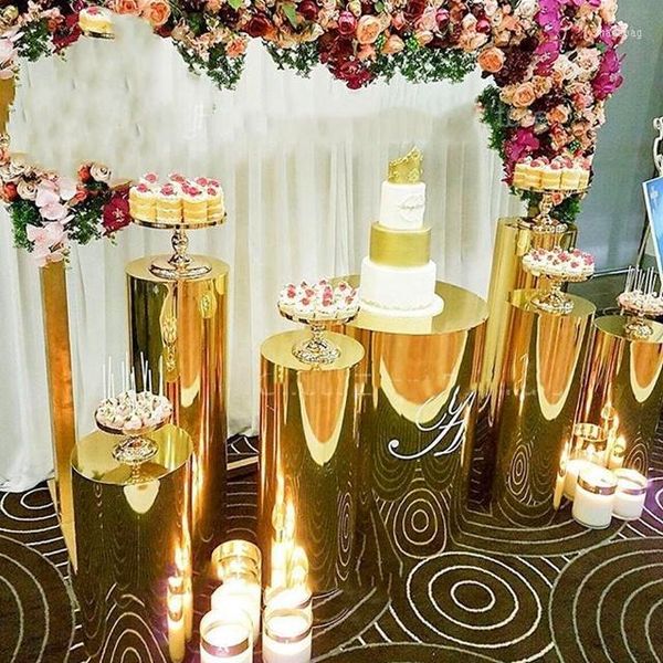 Estilo de decoración de fiesta, muebles para eventos de boda, alquiler de espejo dorado, soporte para escenario Yudao977