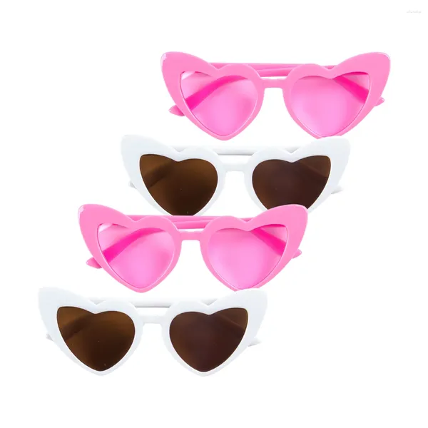 Décoration de fête Été Plage Mode Flash Poudre Lunettes de Soleil Enfants Blanc Rose Dessin Animé Amour Lunettes Anniversaire