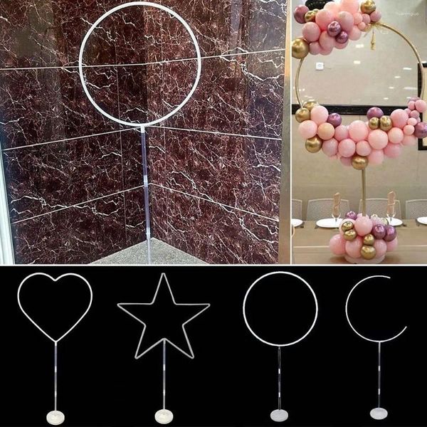 Party Decoration Support Baby Shower Support de mariage Star Star Heart Frame Balloons Arc Stand Round Moon Ballon Ballon Couronne d'anneau