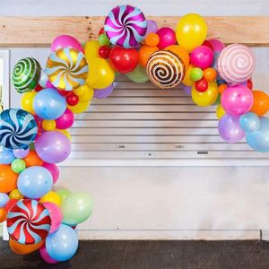 Feestdecoratie zoete snoep mutilcolor ballonnen slinger boog set voor kinderdag jongens en meisjes verjaardag babydouche