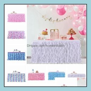 Décoration De Fête Table Jupe Mariage Tutu Tables Décoration Partie Textile Jupes De Chiffon Rec Nappes Rondes Accessoires Drop Delivery Dhnx6