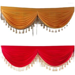 Feestdecoratie Kwastje Ijs Zijde Drape Gordijn Achtergrond Top Swag Voor Podium Achtergrond Po Booth Evenement Bruiloft