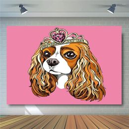 Feestdecoratie dunne achtergrond po voor kinderen meisjes cartoon mooie hond bedrukt festival verjaardag achtergrond decoraties