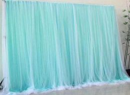 Décoration de fête Tiffany Blue Tulle Rideaux en mousseline de soie Douche nuptiale Cérémonie de mariage Toile de fond Baby Po Booth Background24716836826