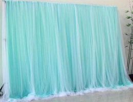 Decorazione del partito Tiffany Blue Tulle Tende in chiffon Bridal Shower Cerimonia di nozze Sfondo Baby Po Booth Background24716705367