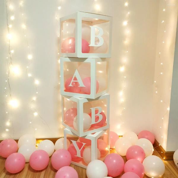 Décoration de fête boîte à ballons transparente, décors de mariage, décorations de réception-cadeau pour bébé, décor de 1er anniversaire, fournitures de cadeau pour fête prénatale