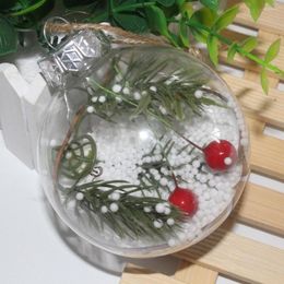 Décoration de fête Transparent boule de noël ornement en plastique boule ampoule forme cadeaux de noël décorations pour arbre fournitures Kerst