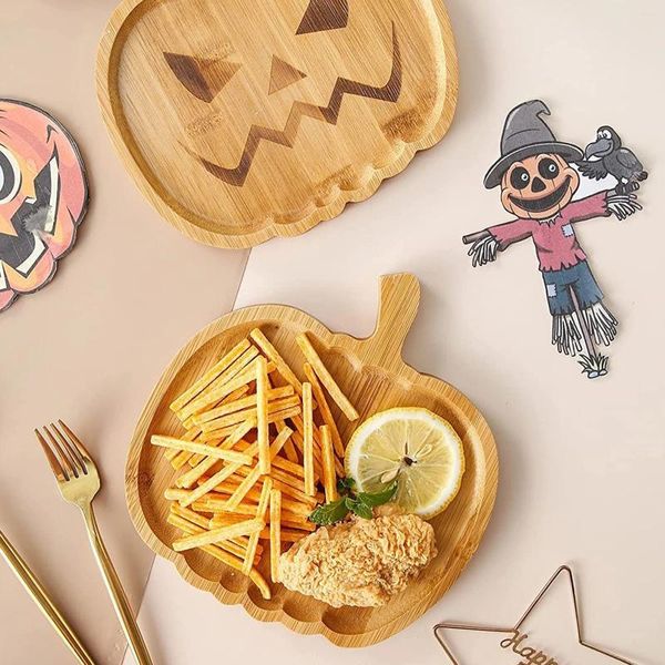 Party Decoration Tray Home 1pc Appetizer Creative Bamboo Cheese Fruit Fruit Snack Halloween Dîner Assiette